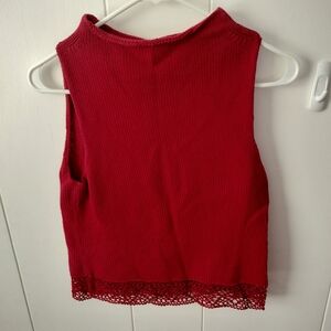Y2K Tommy Hilfiger Crimson Sleeveless Knit Top